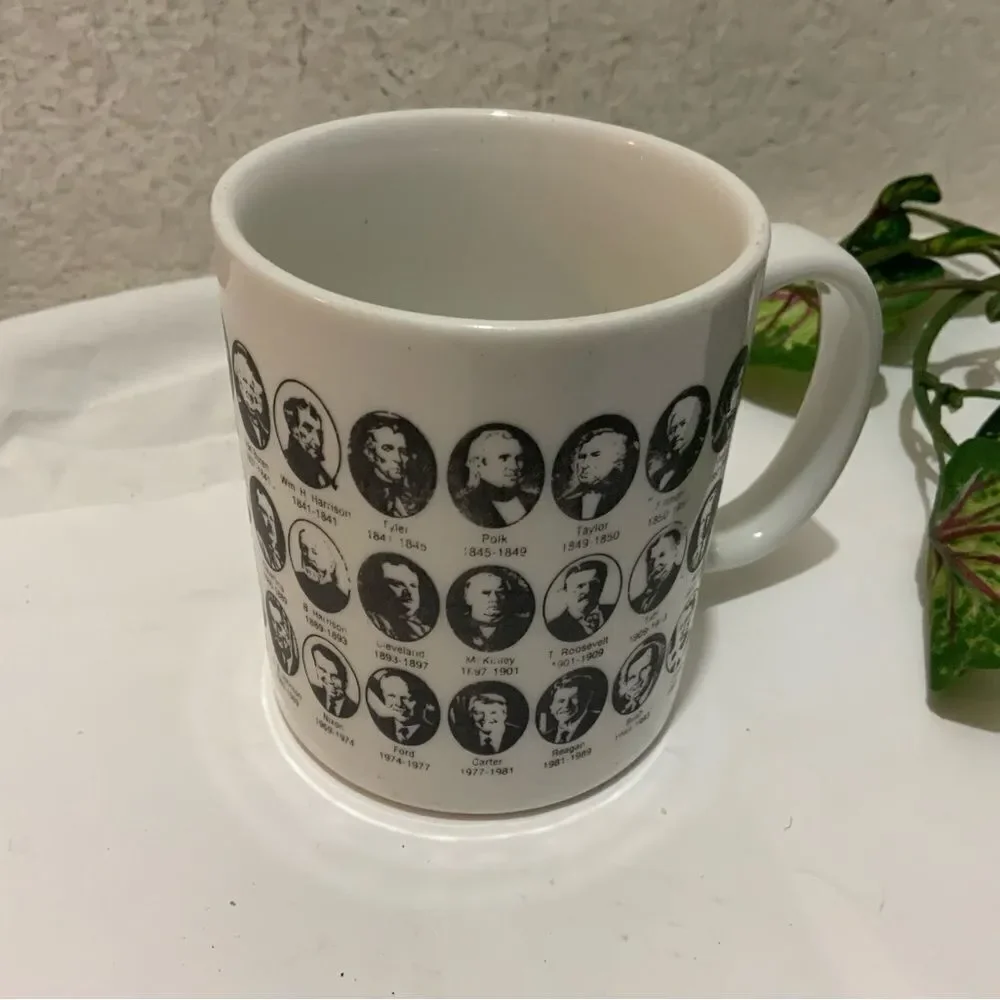 Vintage Coffee Mug United States Presidents Portrait 1990s US History G16